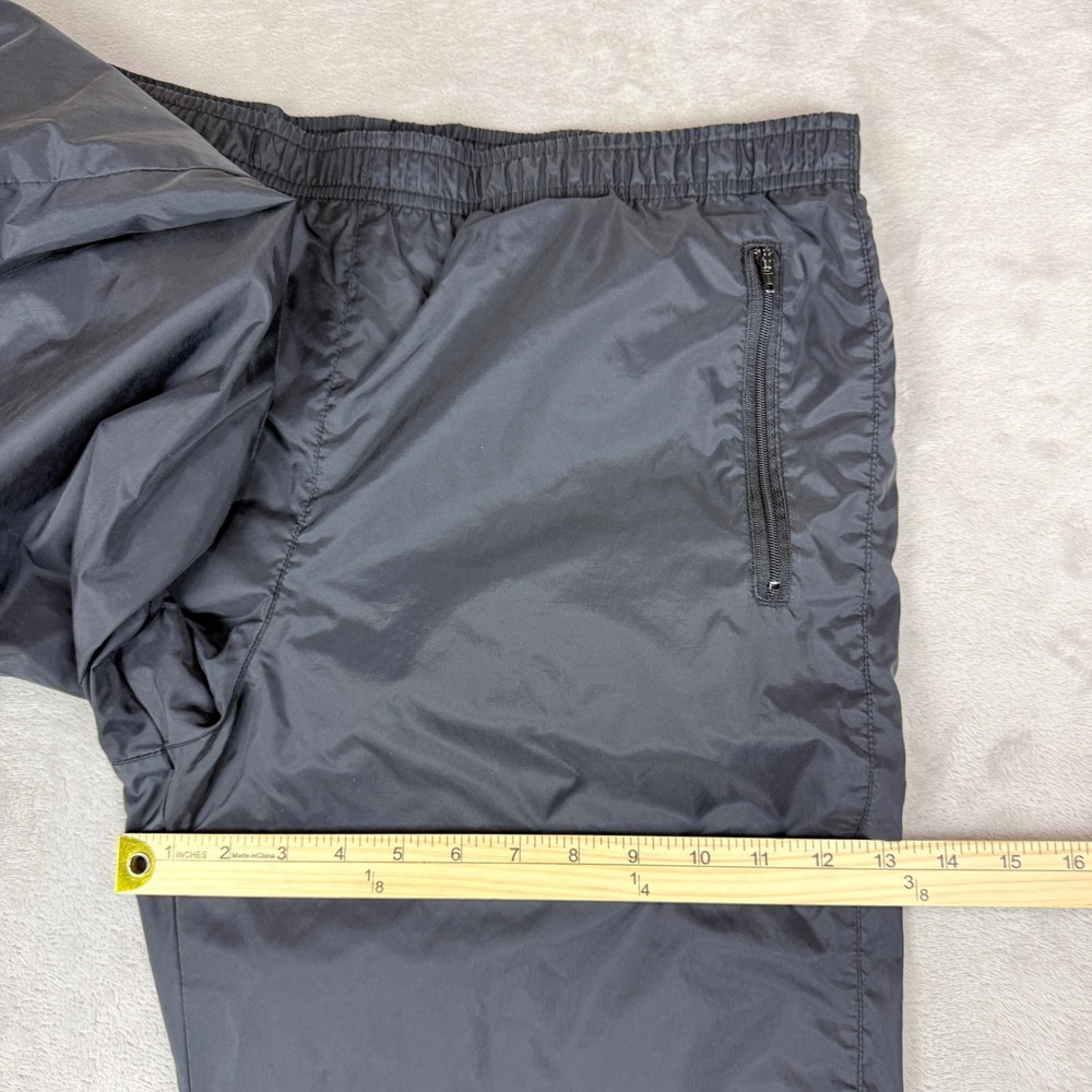VTG Nike Track Pants Mens M Black Windbreaker Lined Ankle Zip Sportswear Y2K - Picture 13 of 14